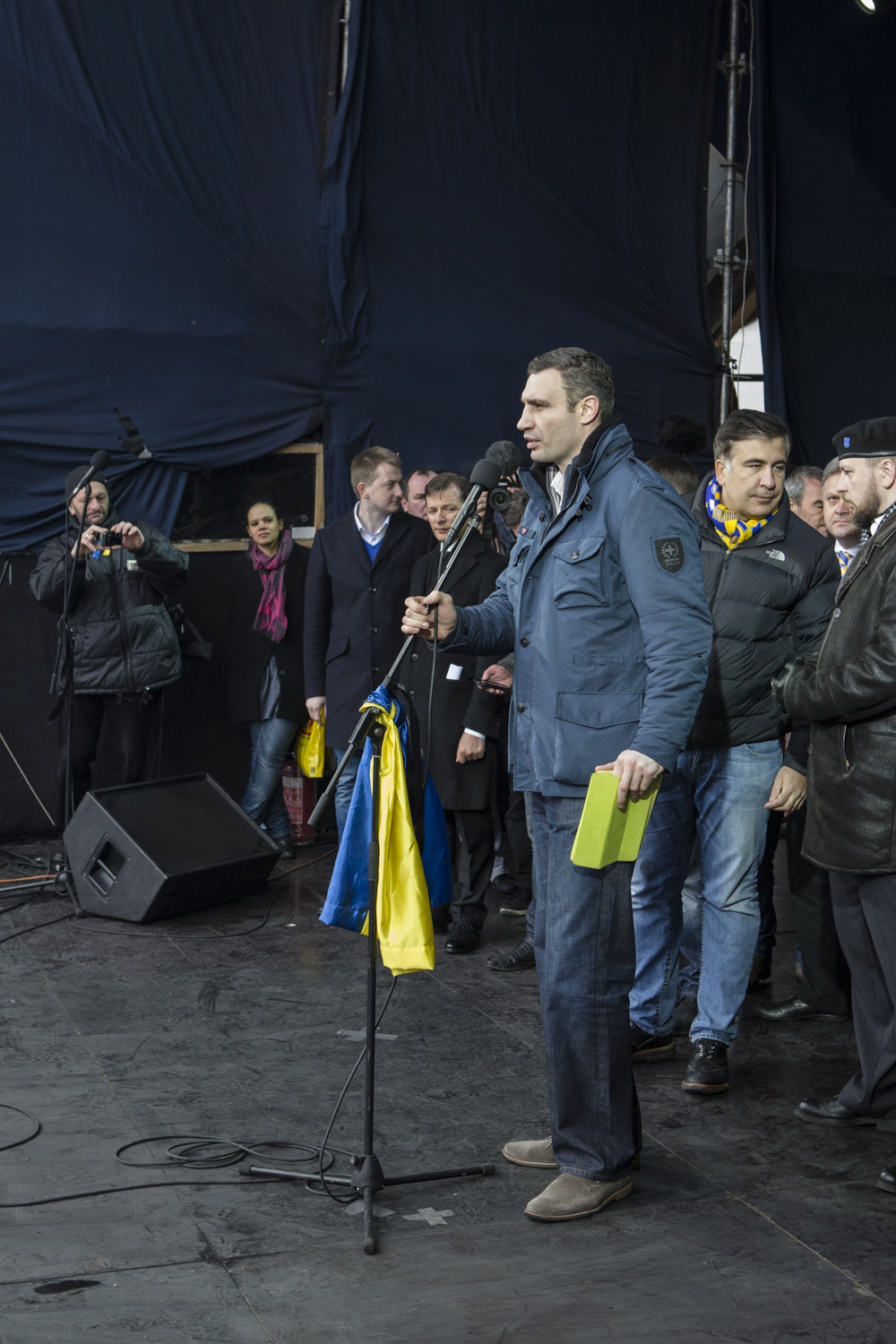 Intervention de Vitali Klitschko sur la place Maidan, Kiev le 2 mars 2014.