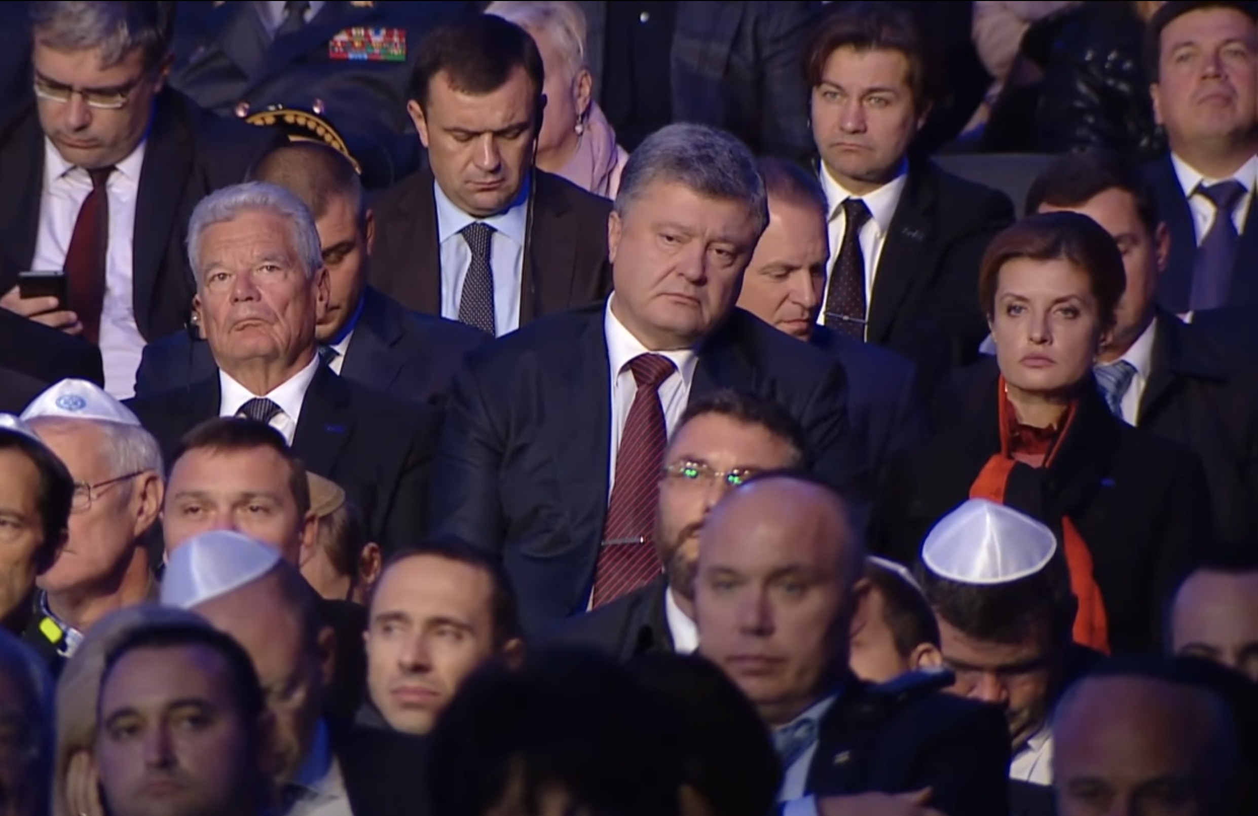 Dans le public de l'hommage, le président ukrainien Petro Porochenko