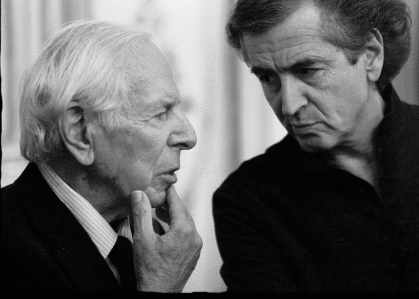 Jean Daniel et Bernard-Henri Lévy. Photo en noir et blanc