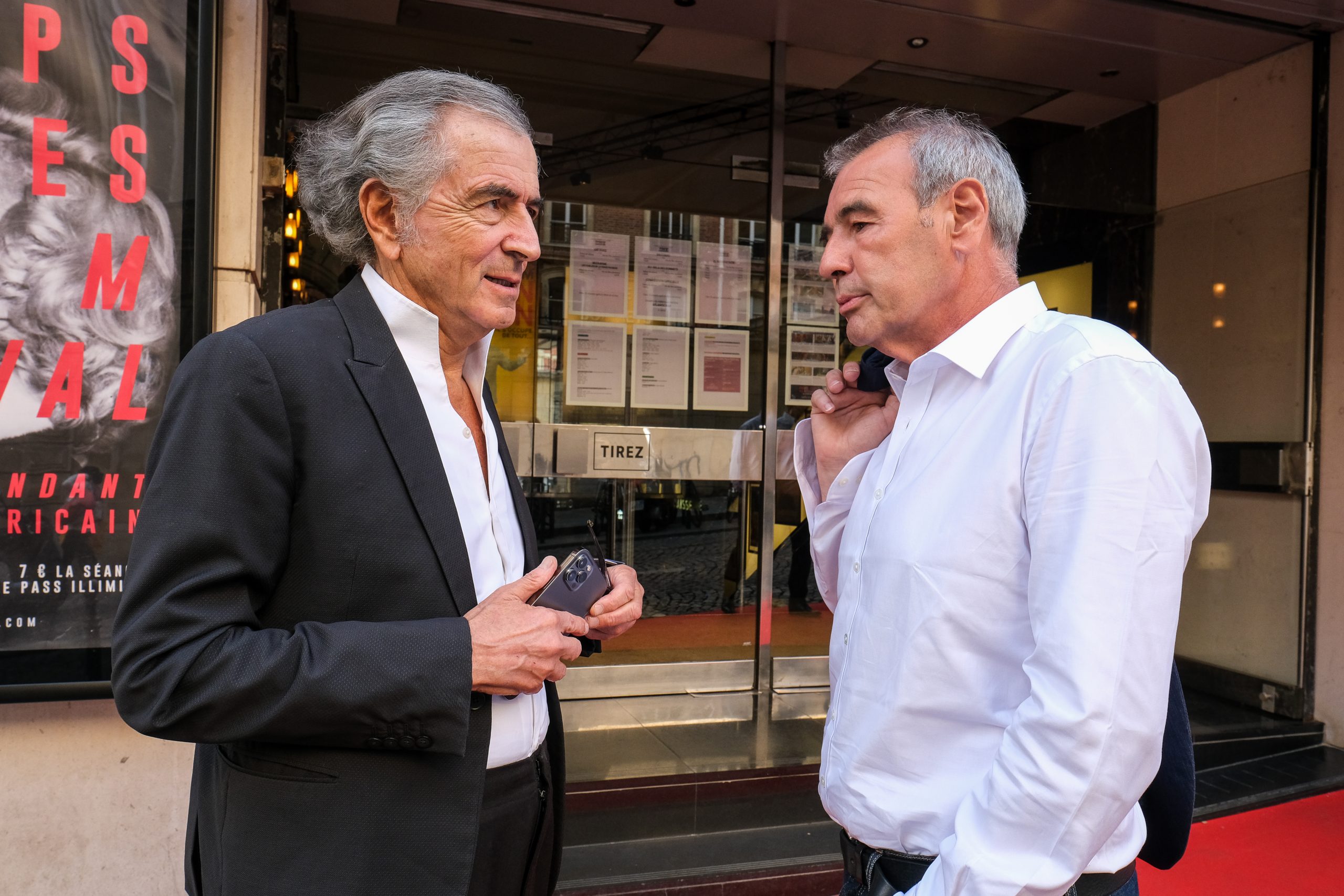 Marc Roussel et Bernard-Henri Lévy au Cinéma Le Balzac à Paris