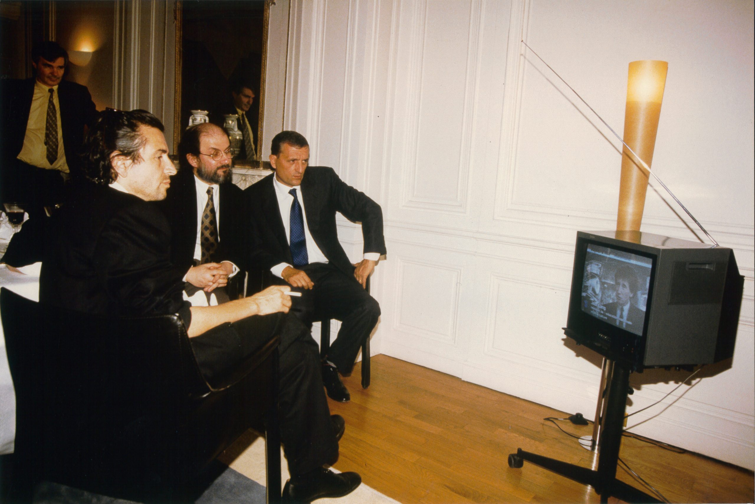 Bernard-Henri Lévy, Salman Rushdie and François Léotard.