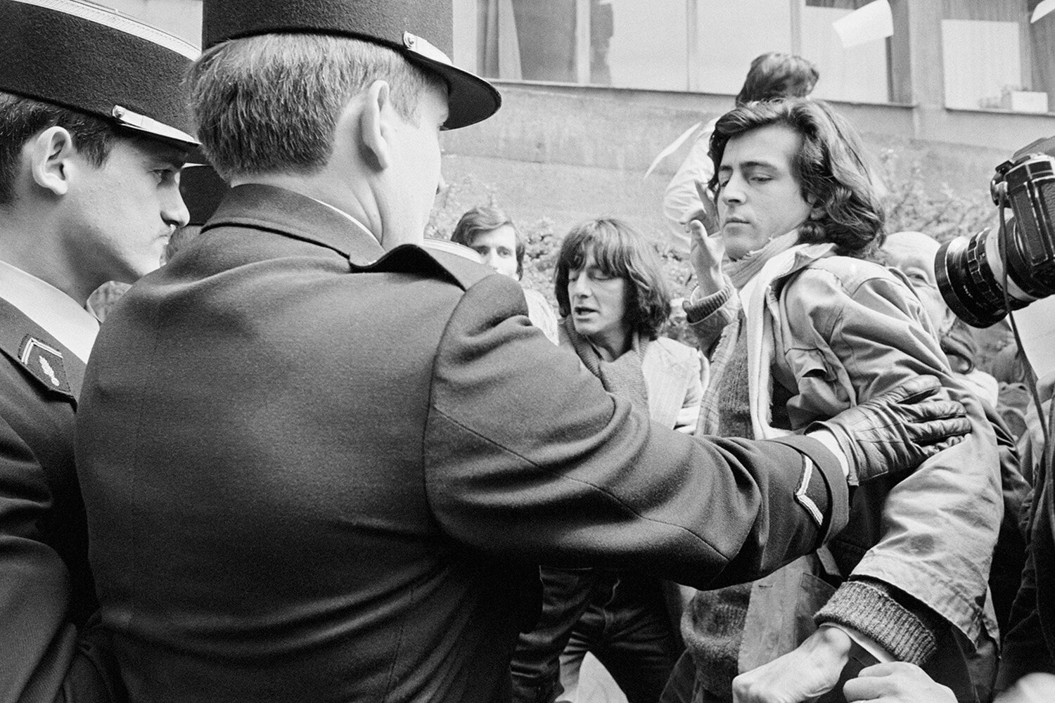 Lévy takes part in a demonstration in Paris on May 15, 1978, in support of the nuclear physicist and human rights activist Yuri Orlov, who was imprisoned in a Siberian gulag for political reasons from 1977 to 1986.