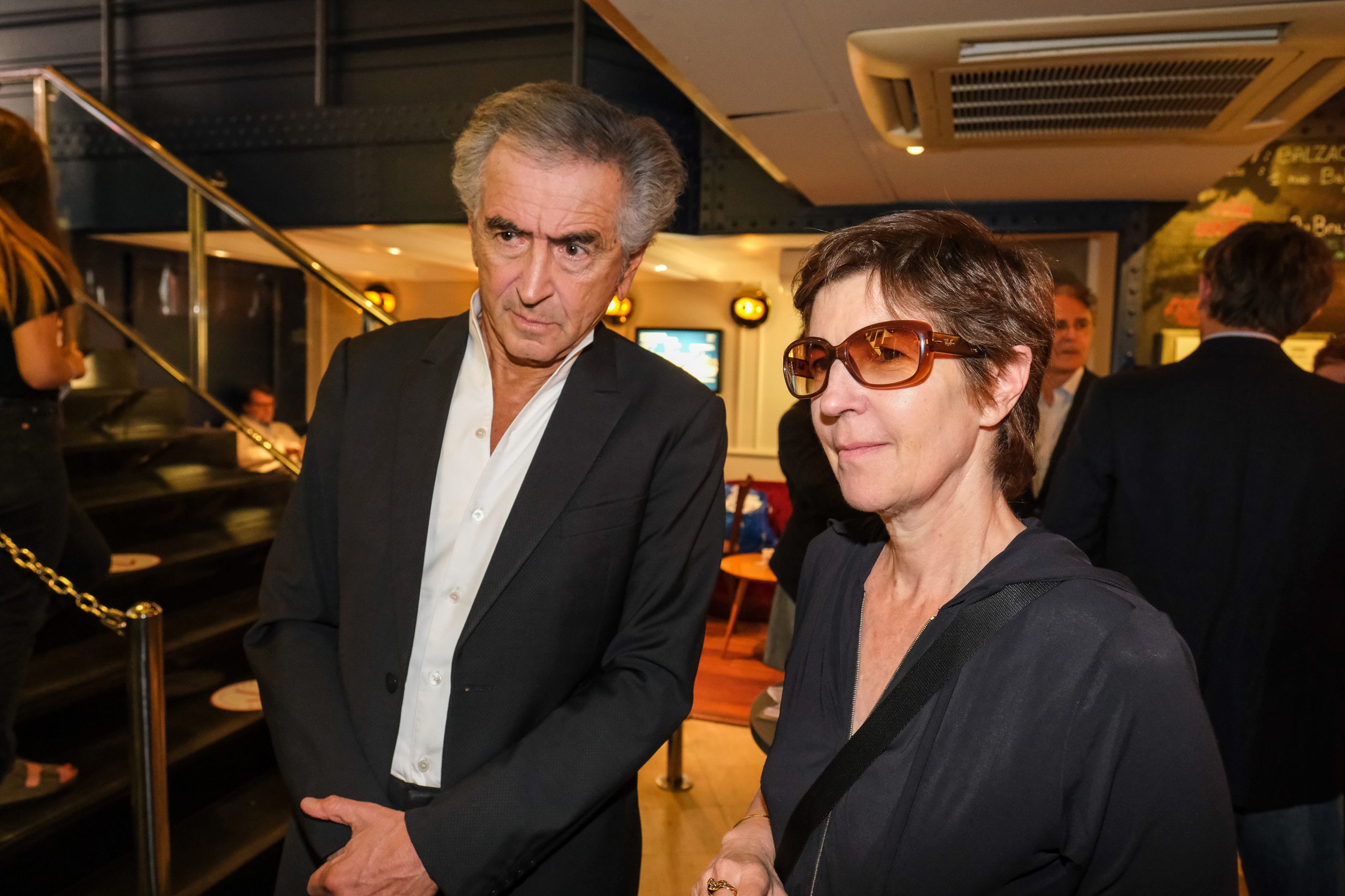 Bernard-Henri Lévy and Christine Angot at the preview of BHL's film "Why Ukraine", at the Cinema Le Balzac in Paris.