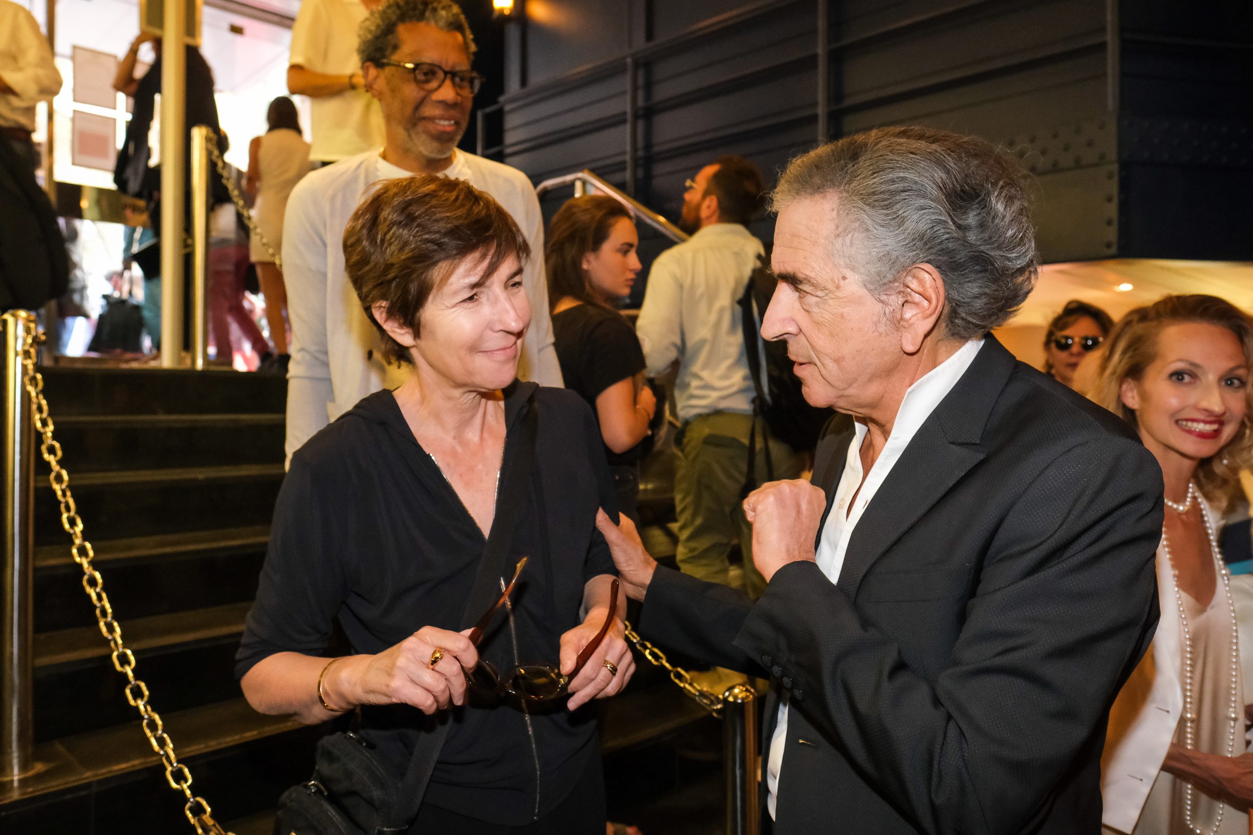 Bernard-Henri Lévy and Christine Angot at the preview of BHL's film "Why Ukraine", at the Cinema Le Balzac in Paris.
