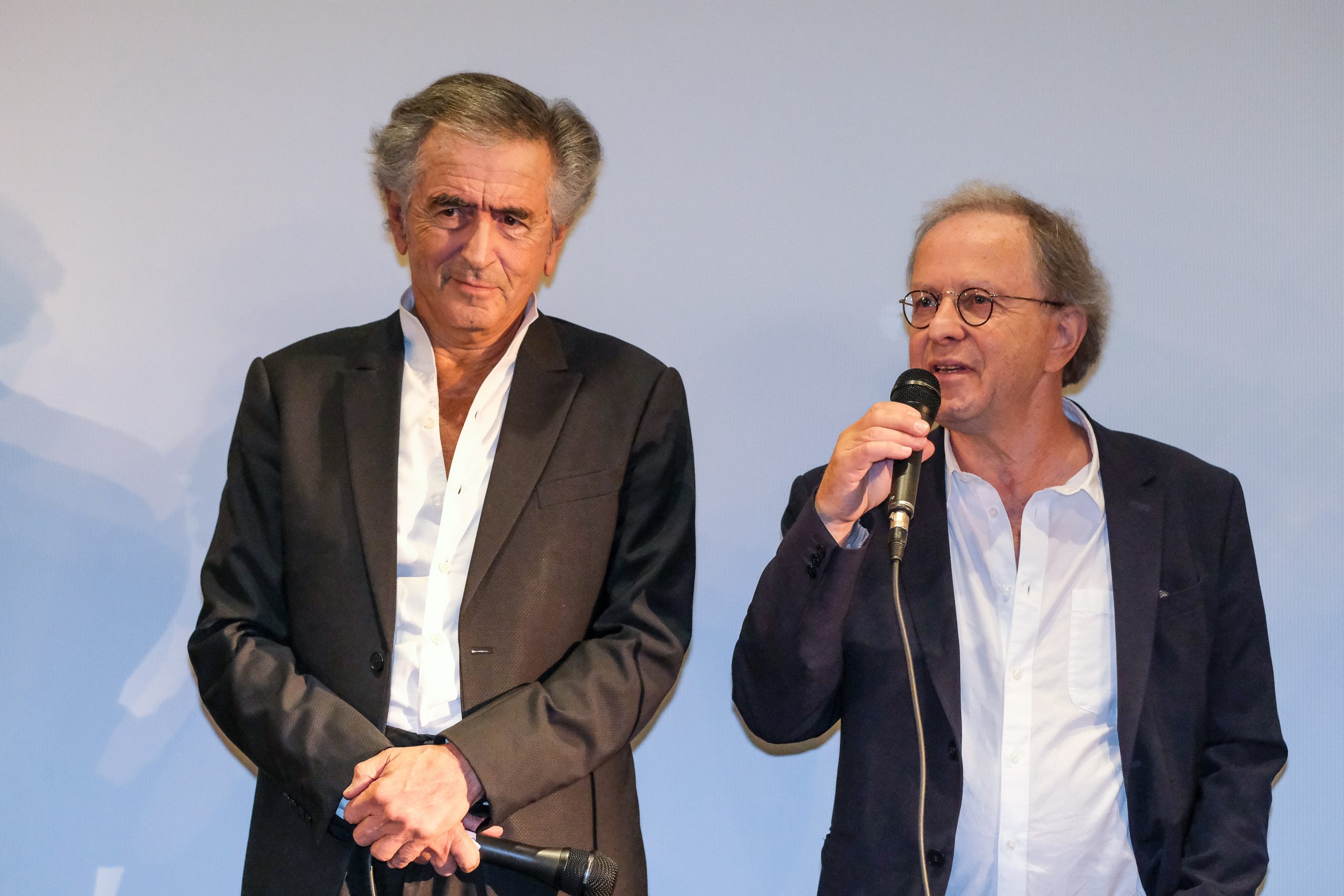 Bernard-Henri Lévy and François Margolin, at the preview of BHL's film "Why Ukraine", at the Cinéma Le Balzac in Paris.