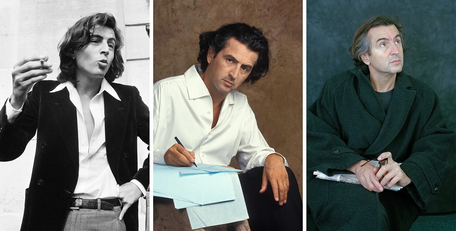 Bernard-Henri Lévy's portraits over the years (from left) in 1978, 1994, and 1992.