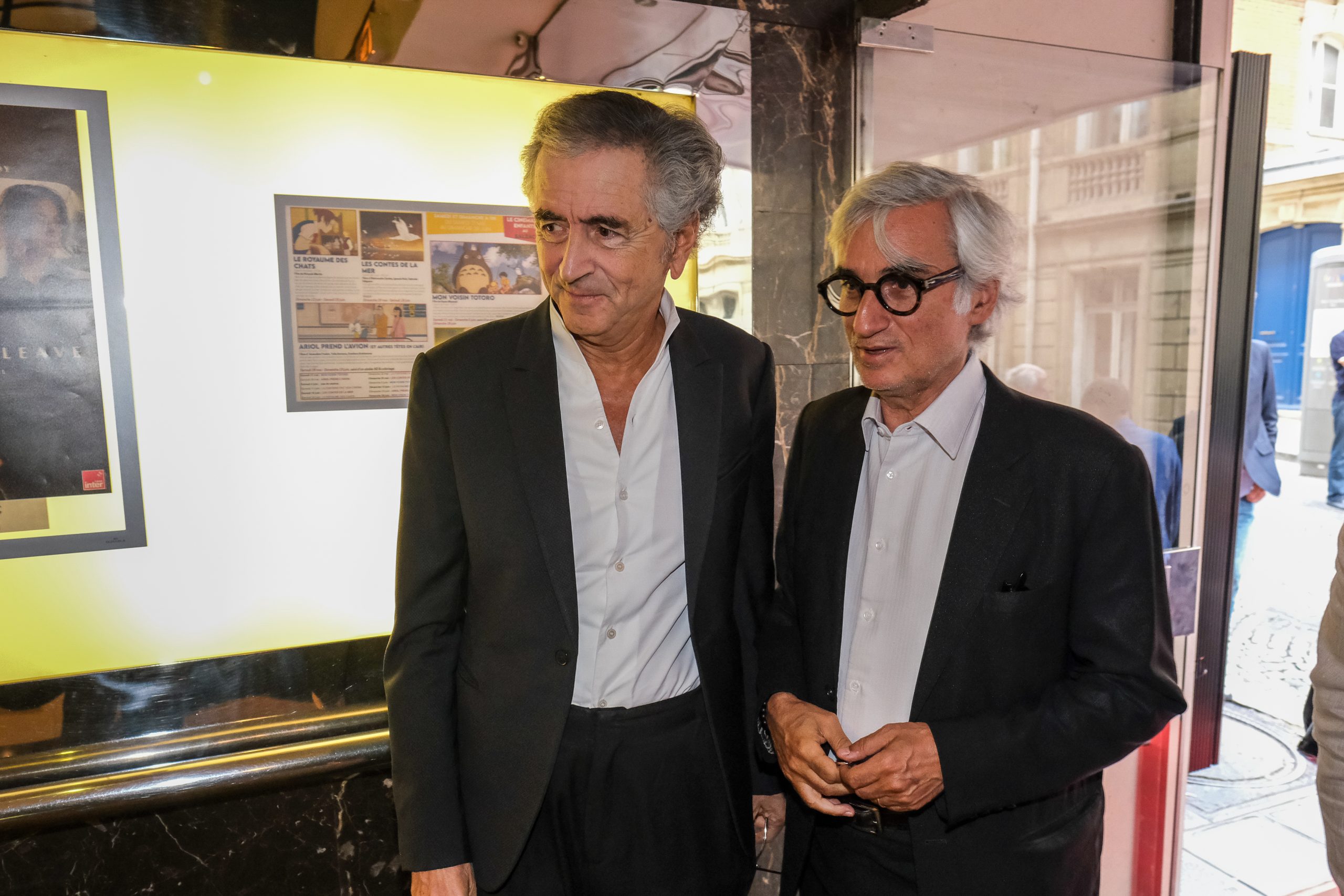 Bernard-Henri Lévy and Maurice Szafran, during the preview of BHL's film "Why Ukraine", at the Cinema Le Balzac in Paris