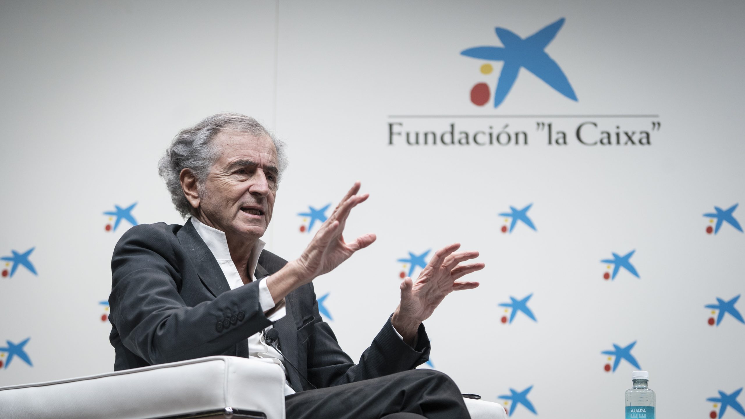 Bernard-Henri Lévy after the screening of his film "The Will to See" in Madrid.