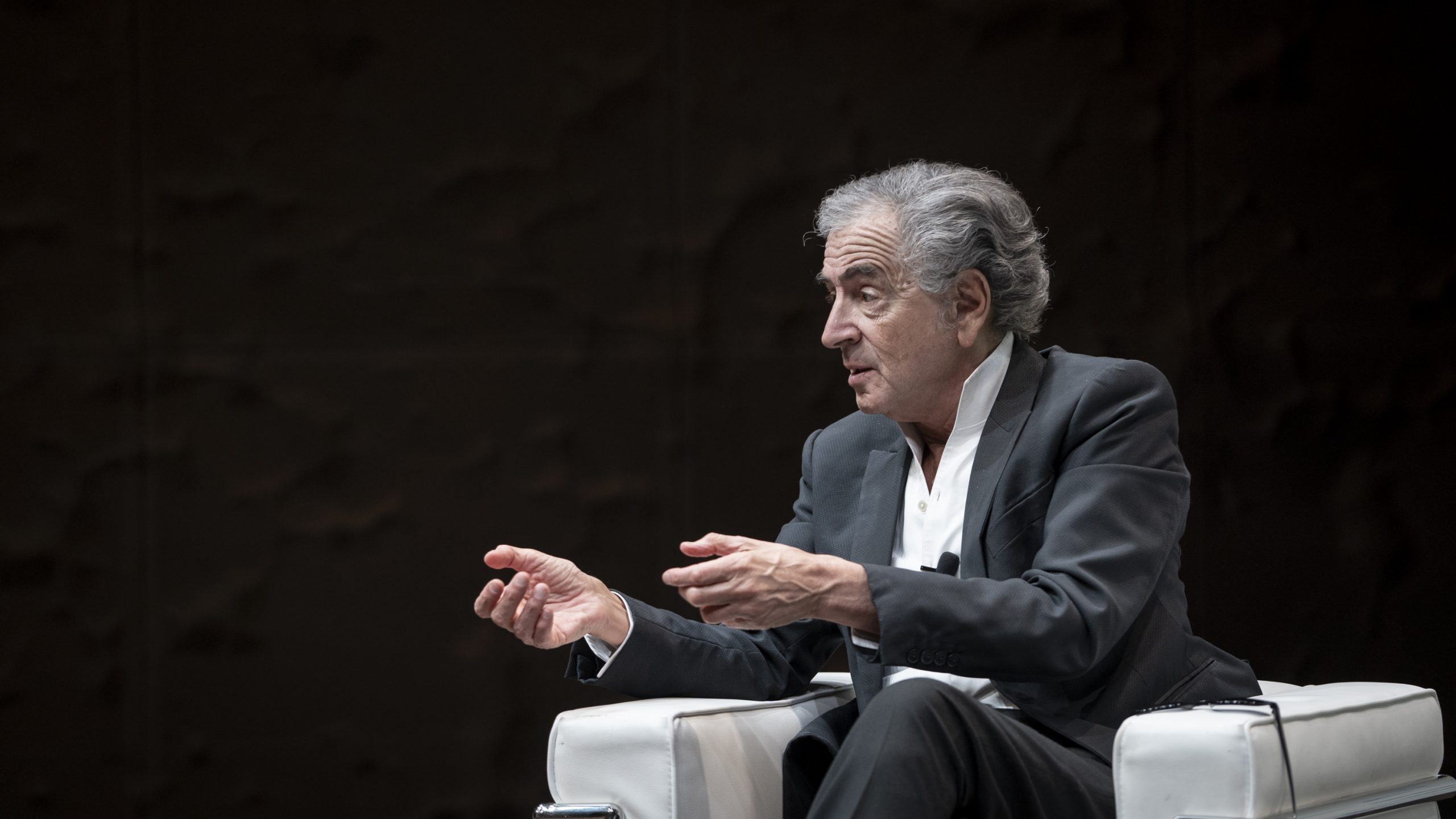 Bernard-Henri Lévy after the screening of his film "The Will to See" in Madrid