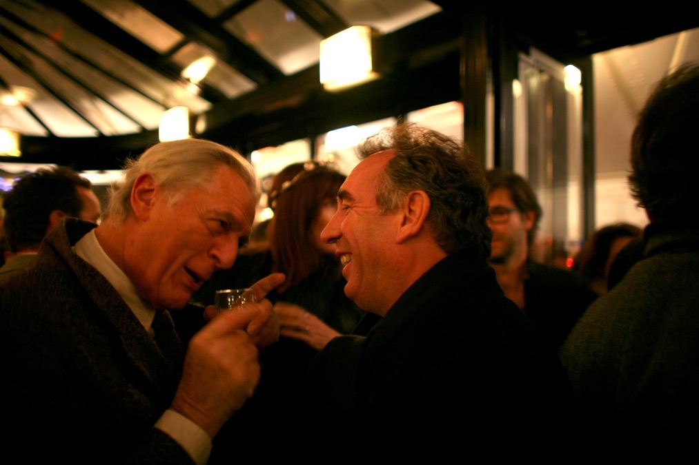 Gilles Hertzog et François Bayrou au Café de Flore.