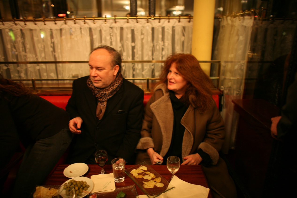 Marc Lambron et Nicole Wisniak au Café de Flore