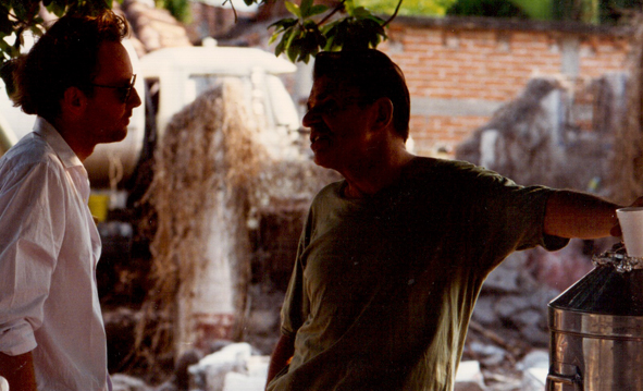 Xavier Beauvois et Jean Pierre Kalfon au Mexique, sur le tournage du film « Le Jour et la Nuit ».