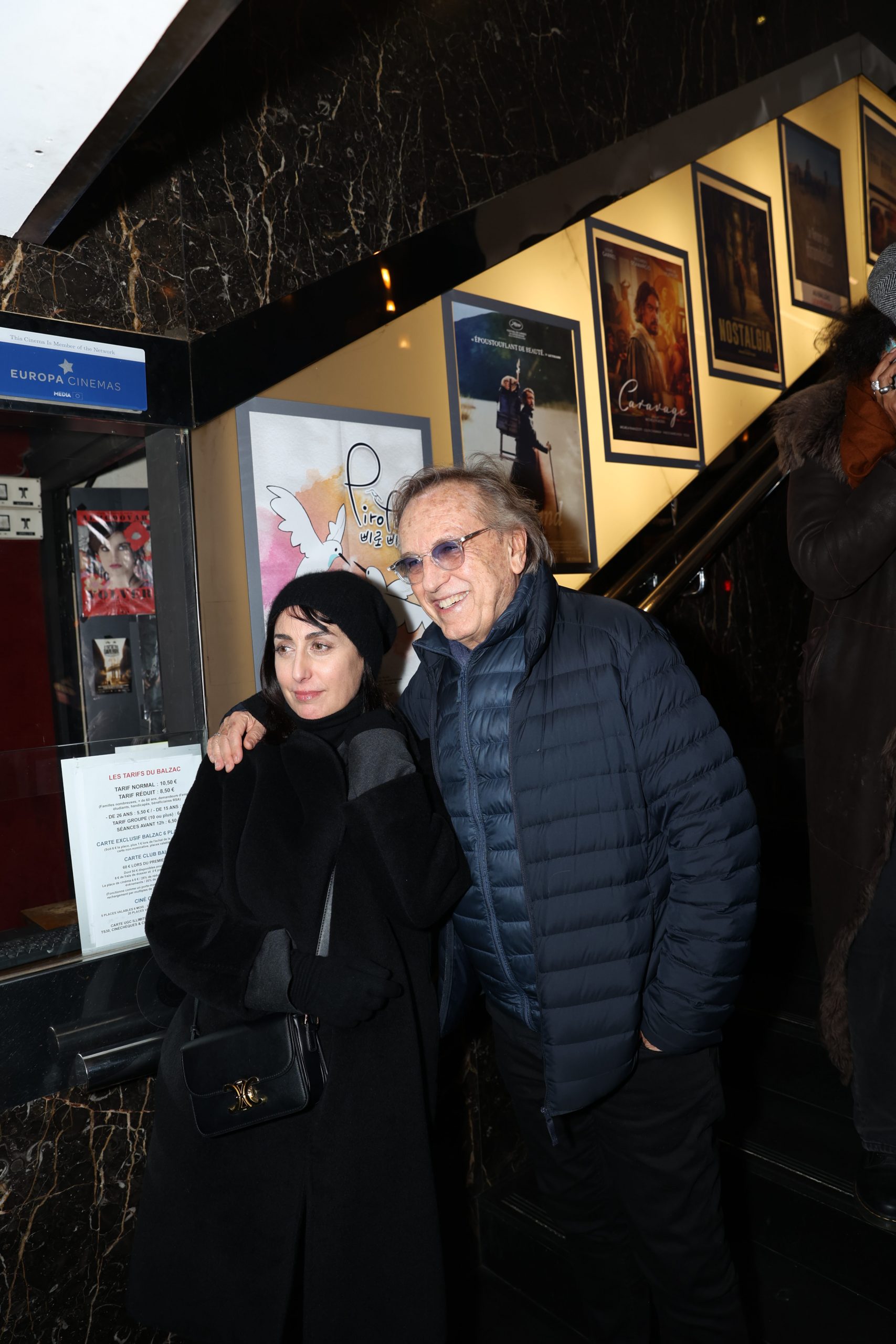 Sabrina Guigui et Alexandre Arcady lors de l'avant-première du film de BHL, « Slava Ukraini », le 6 février 2023 au Balzac.