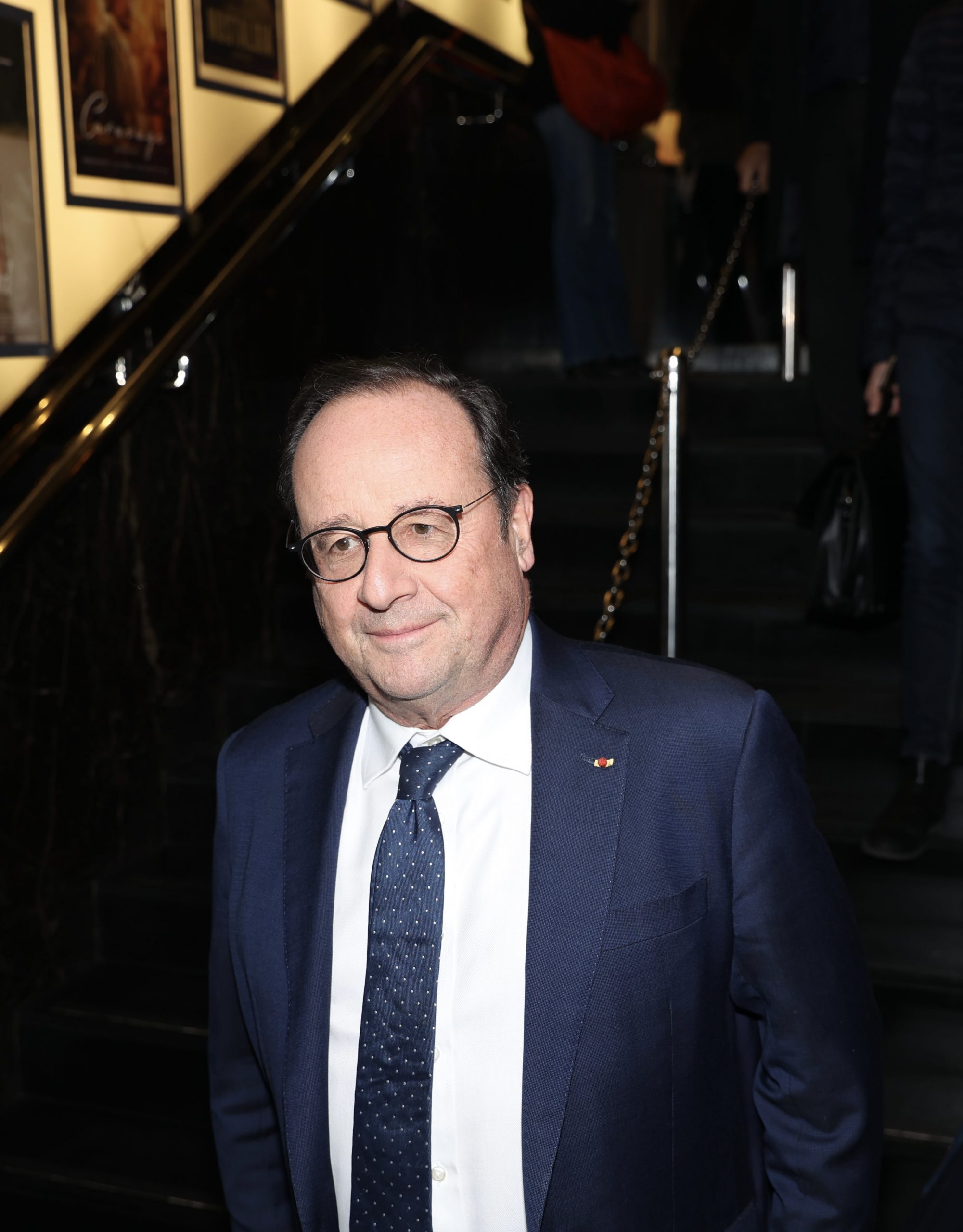 François Hollande lors de l'avant-première du film de BHL, « Slava Ukraini », le 6 février 2023 au Balzac.