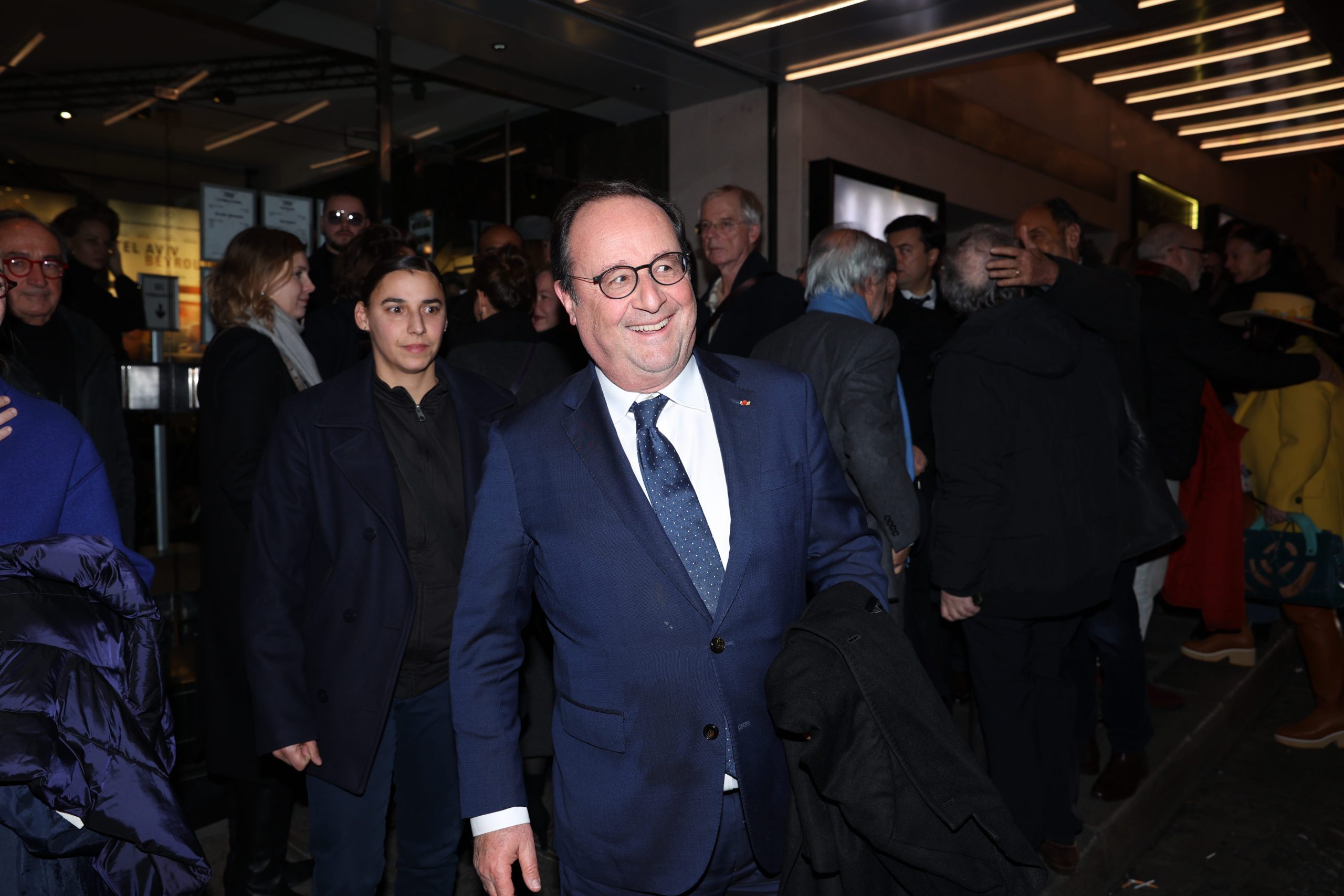 François Hollande at the preview of BHL's film "Slava Ukraini" on 6 February 2023 at the Balzac. Photo: Igor Shabalin