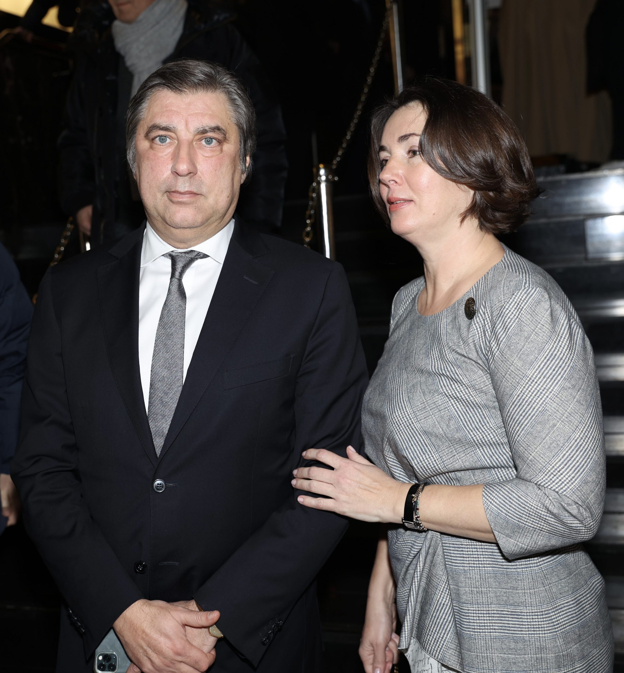 Ukrainian Ambassador to France Vadym Omelchenko and his wife at the premiere of BHL's film "Slava Ukraini" on 6 February 2023 at the Balzac. Photo: Igor Shabalin