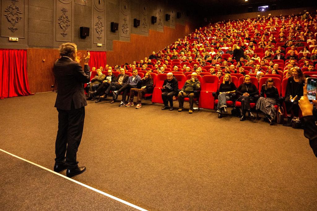 BHL introducing his film "Slava Ukraini" in a Kyiv cinema that reopened for the occasion on February 28th, 2023.