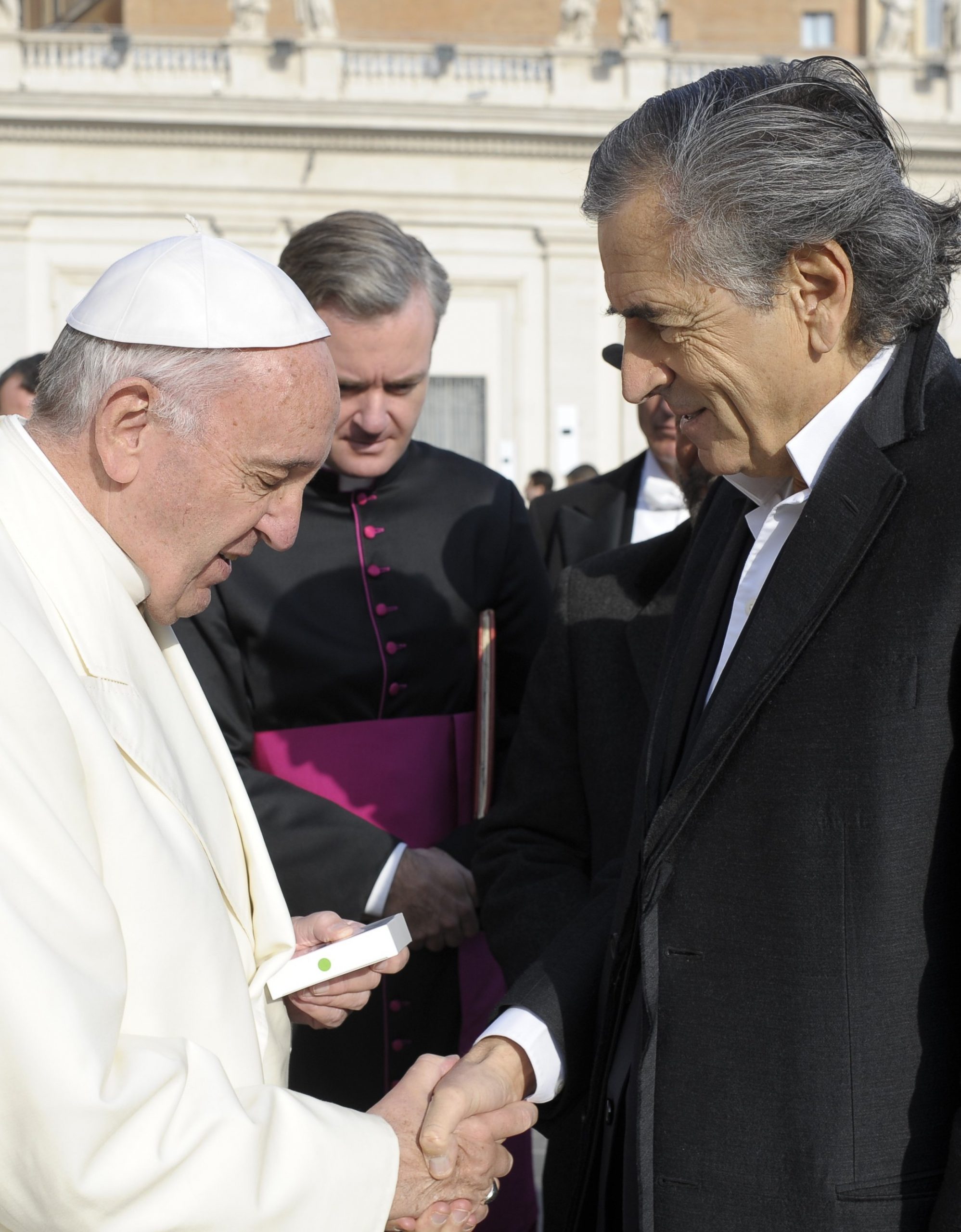 Bernard-Henri Lévy et le Pape François au Vatican
