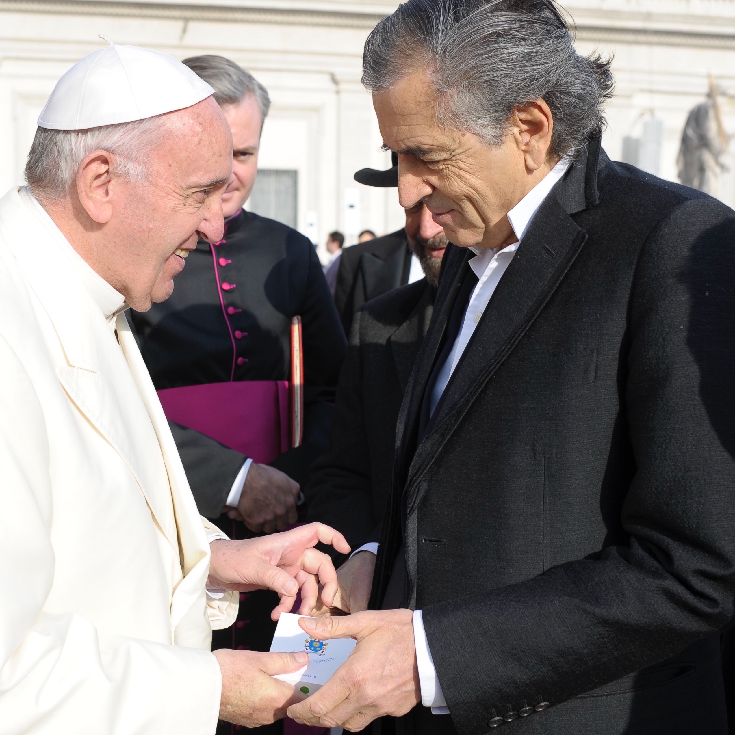 Bernard-Henri Lévy et le Pape François au Vatican
