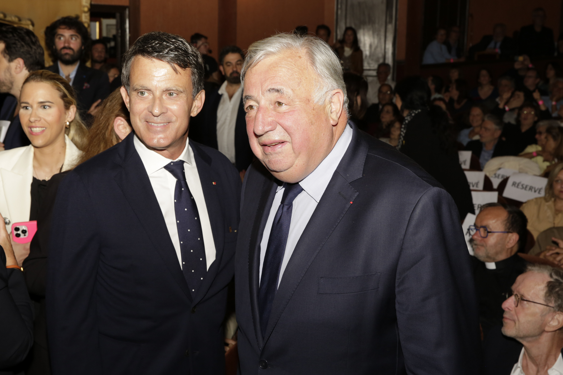 Manuel Valls et Gérard Larcher au Théâtre Antoine