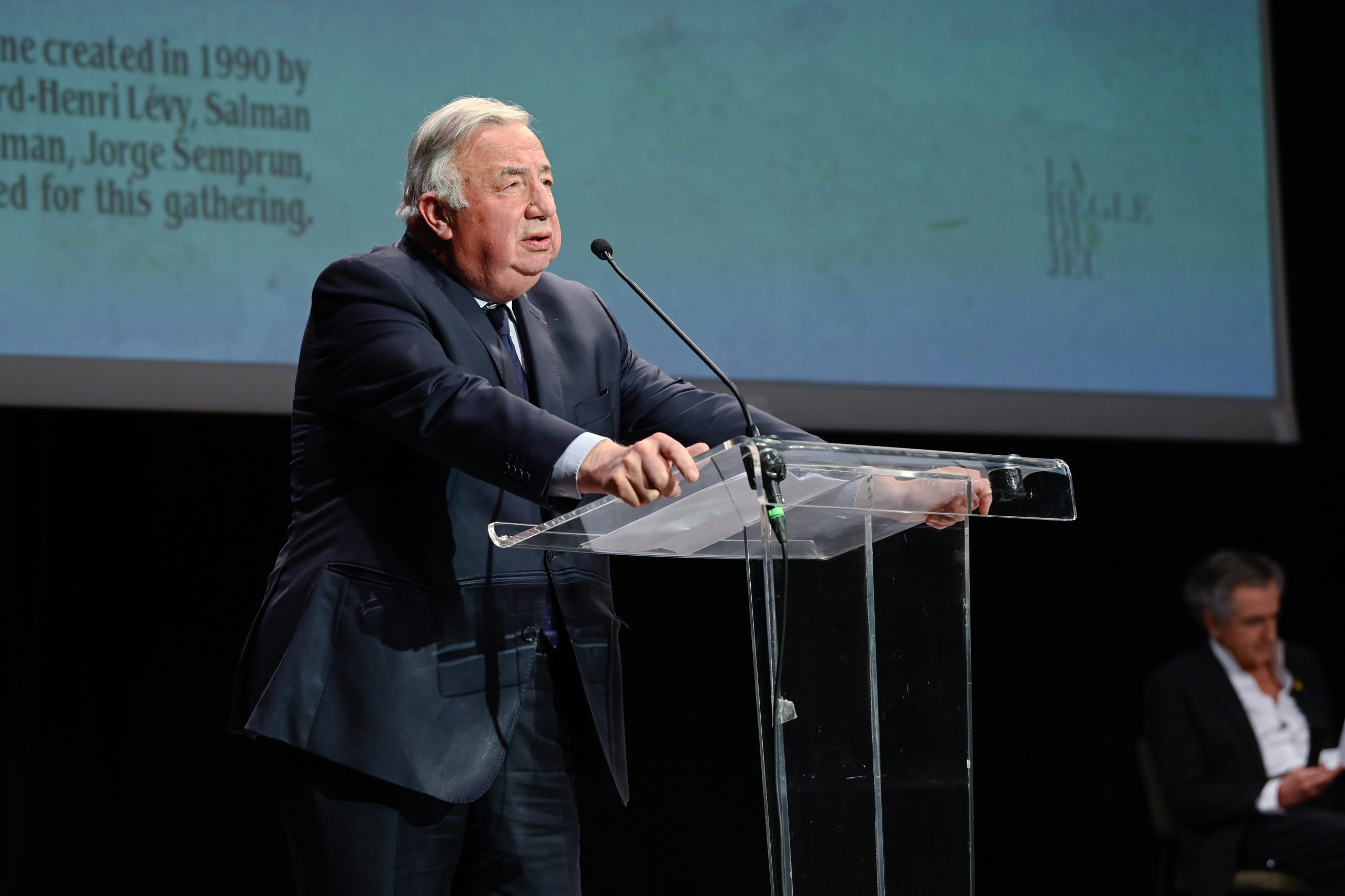 Le Président du Sénat Gérard Larcher au Théâtre Antoine