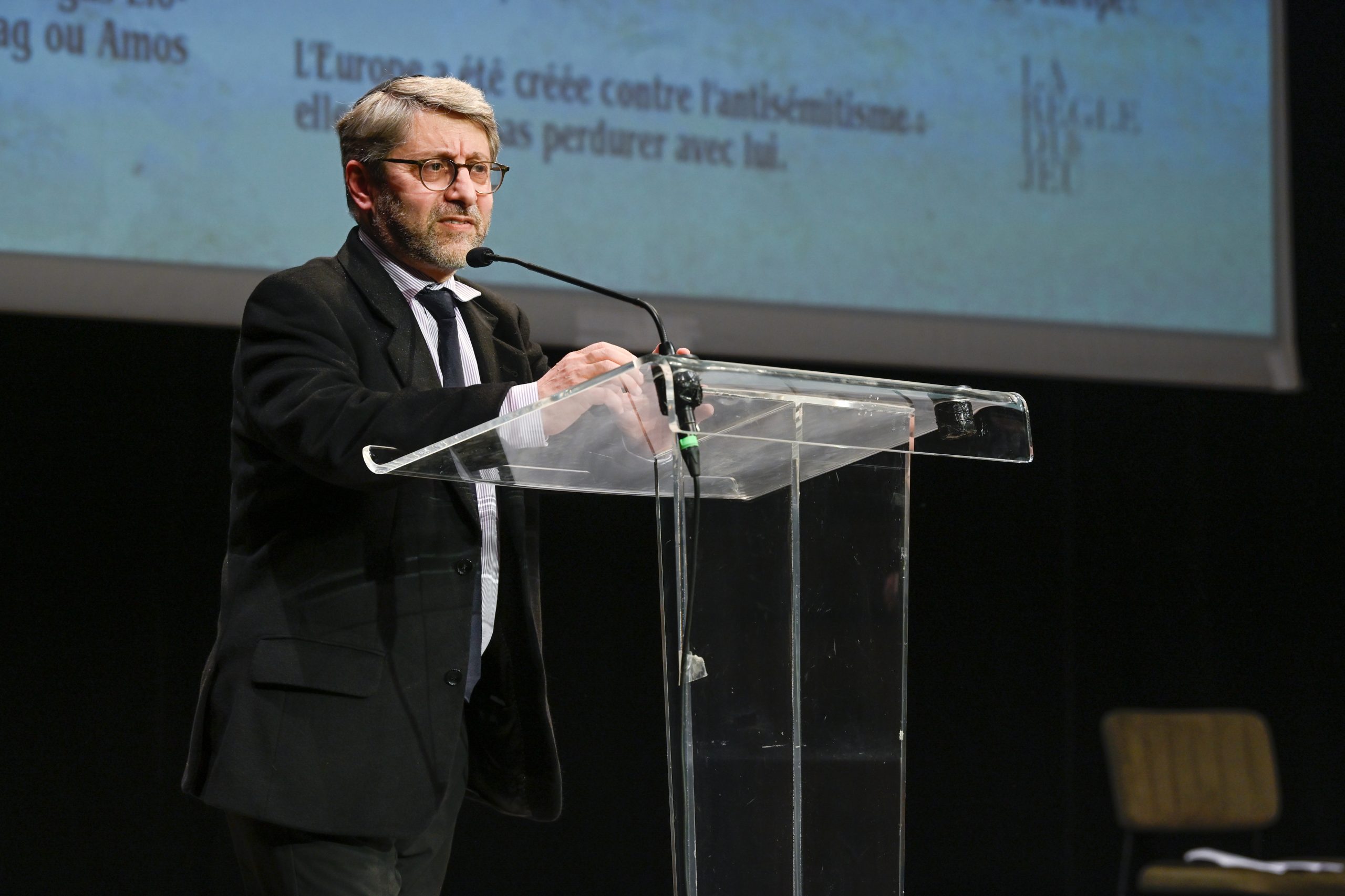 Le Grand-rabbin de France Haïm Korsia au Théâtre Antoine.