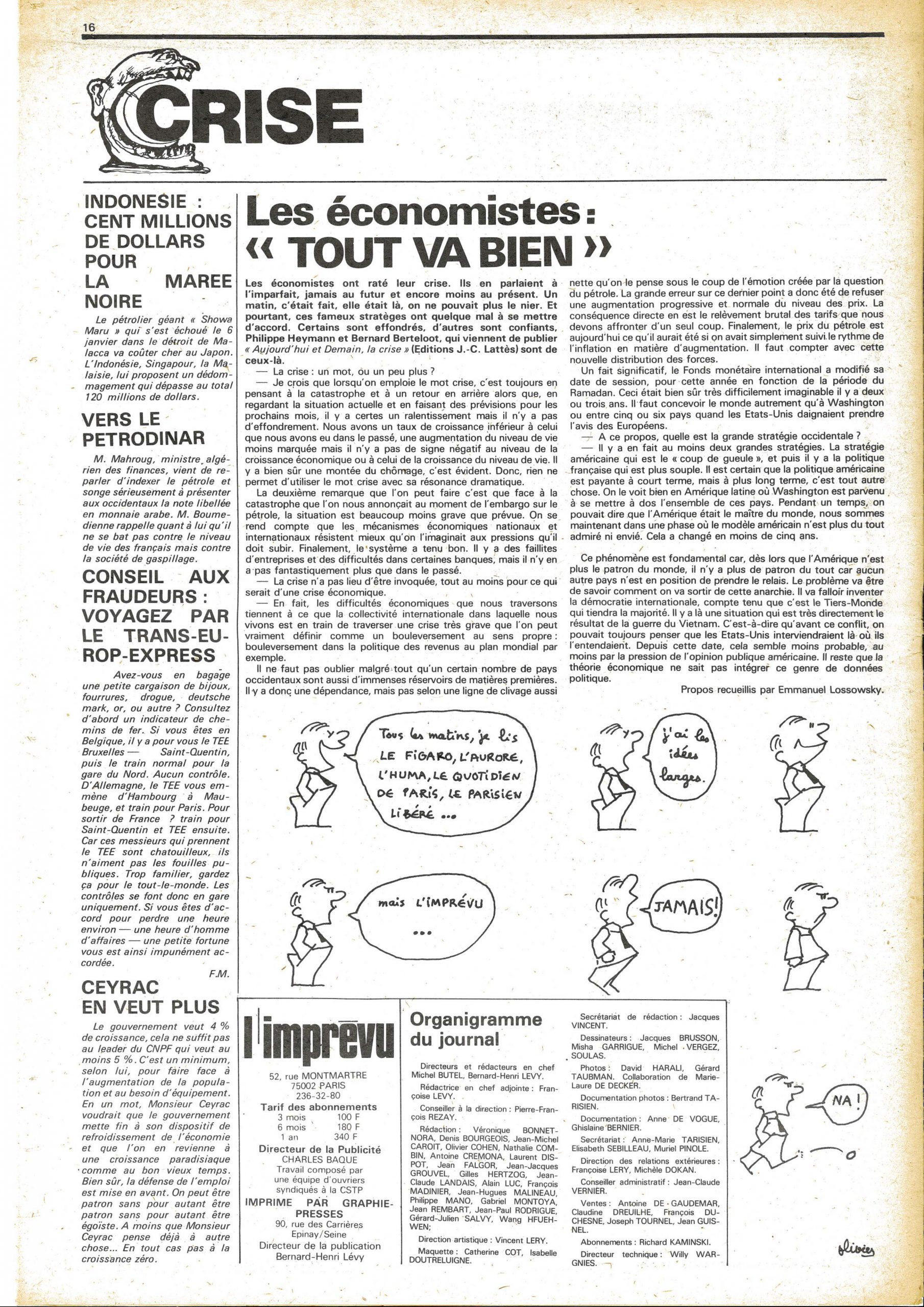 Cinquième numéro de « L’Imprévu », page 16/16