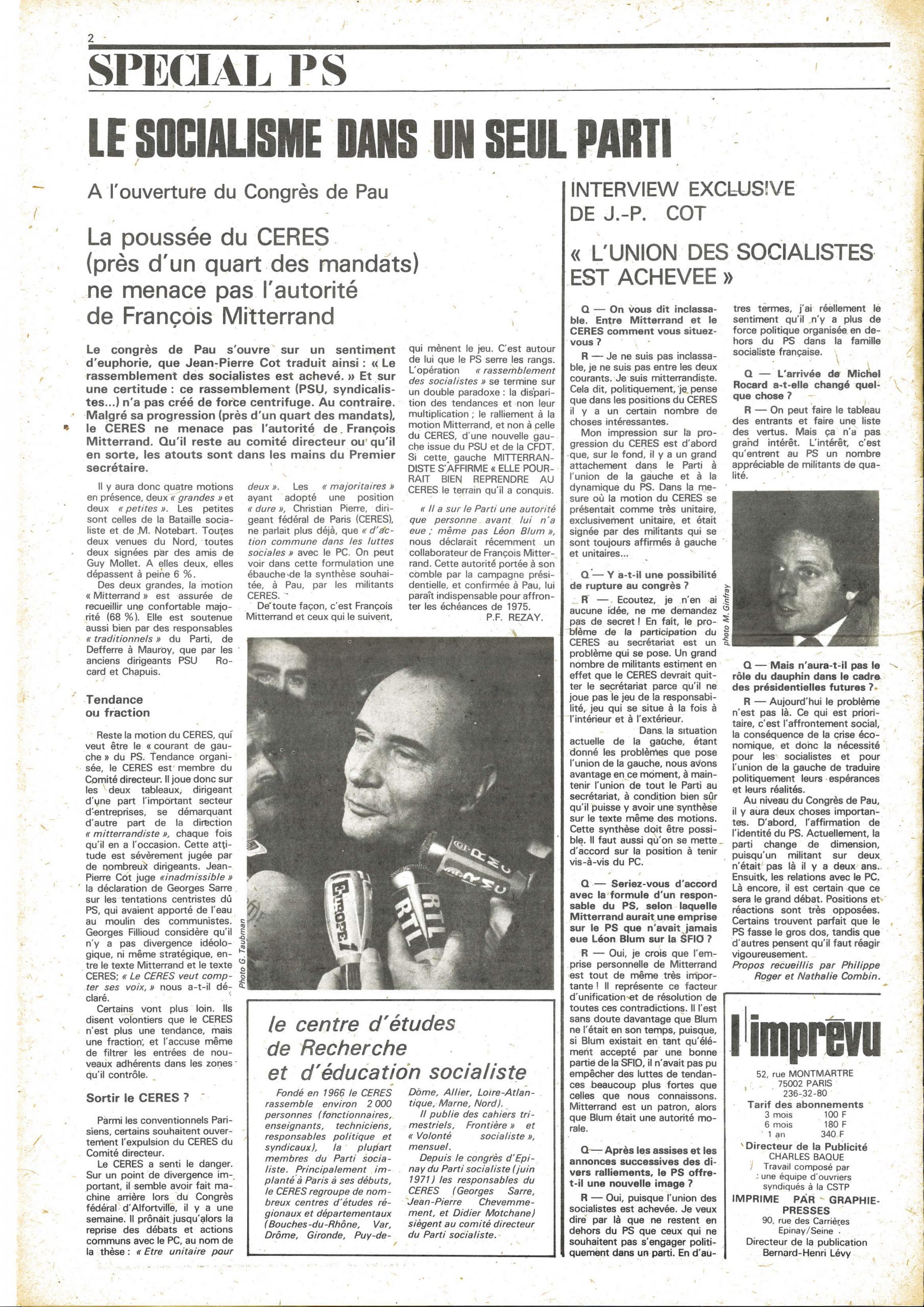 Sixième numéro de « L’Imprévu », page 2/16