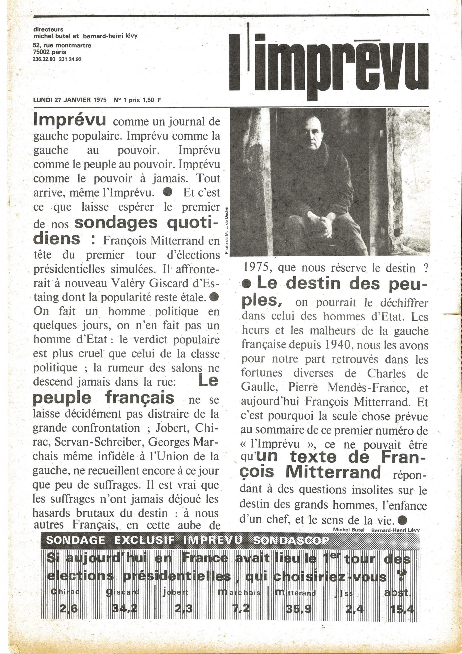 Premier numéro de « L’Imprévu », page 1/16