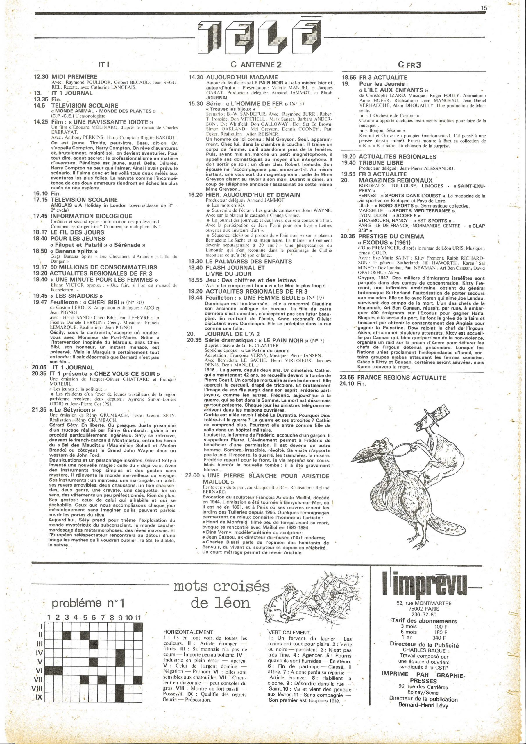 Premier numéro de « L’Imprévu », page 15/16