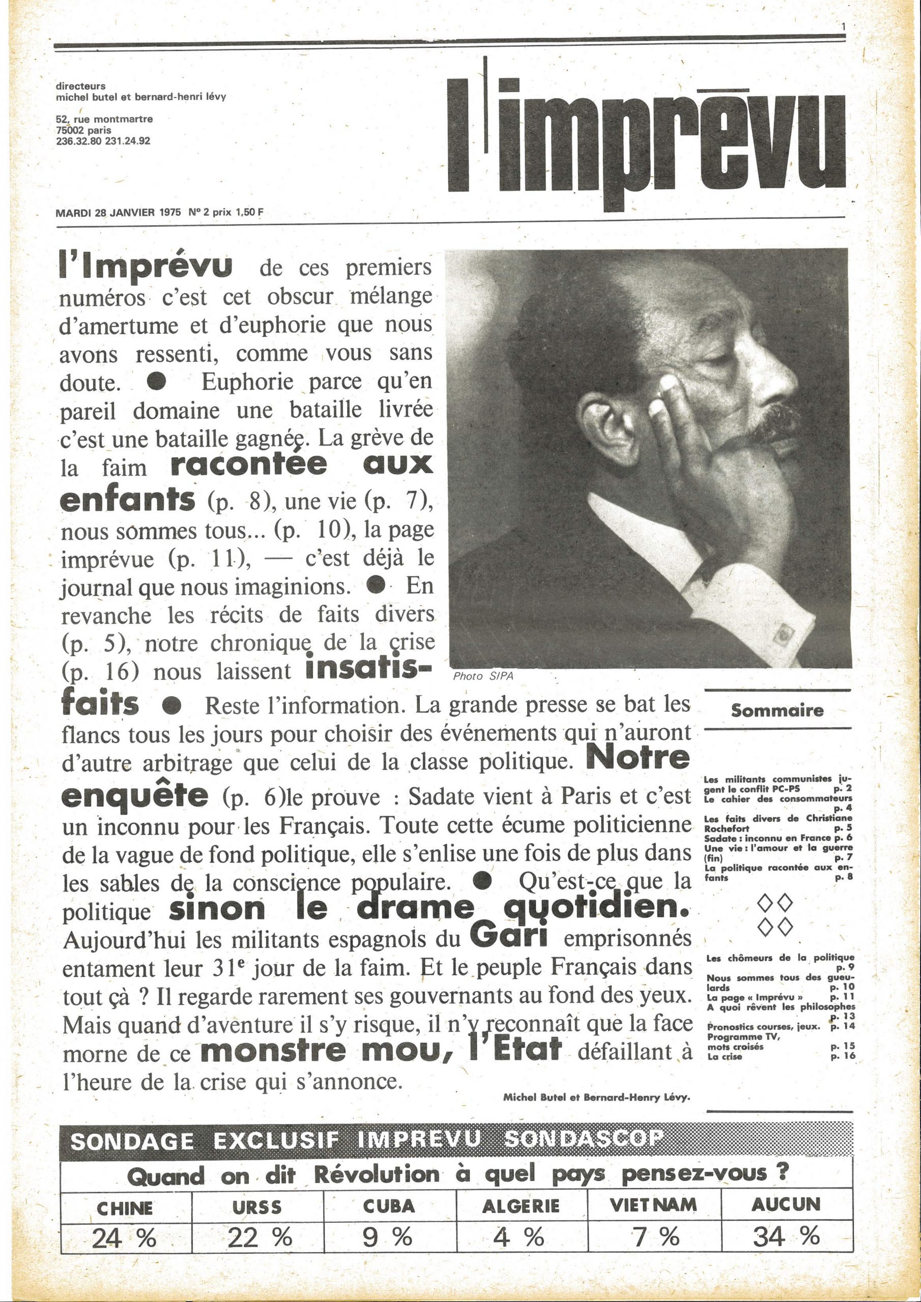 Deuxième numéro de « L’Imprévu », page 1/16