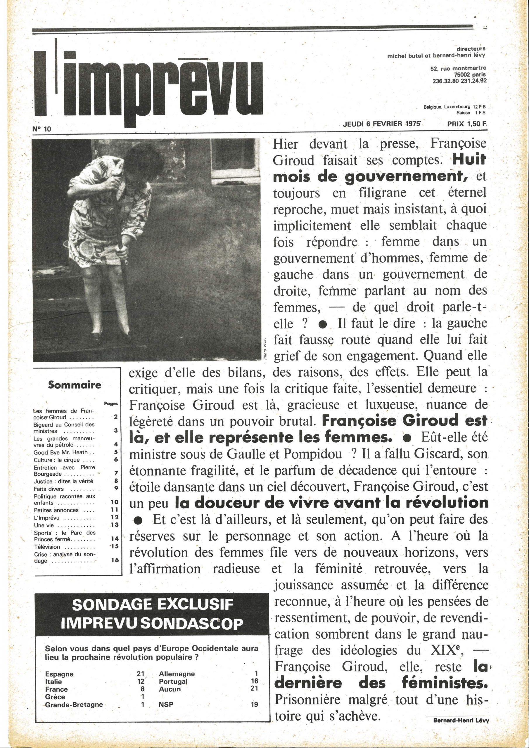 Dixième numéro de « L’Imprévu », page 1/16