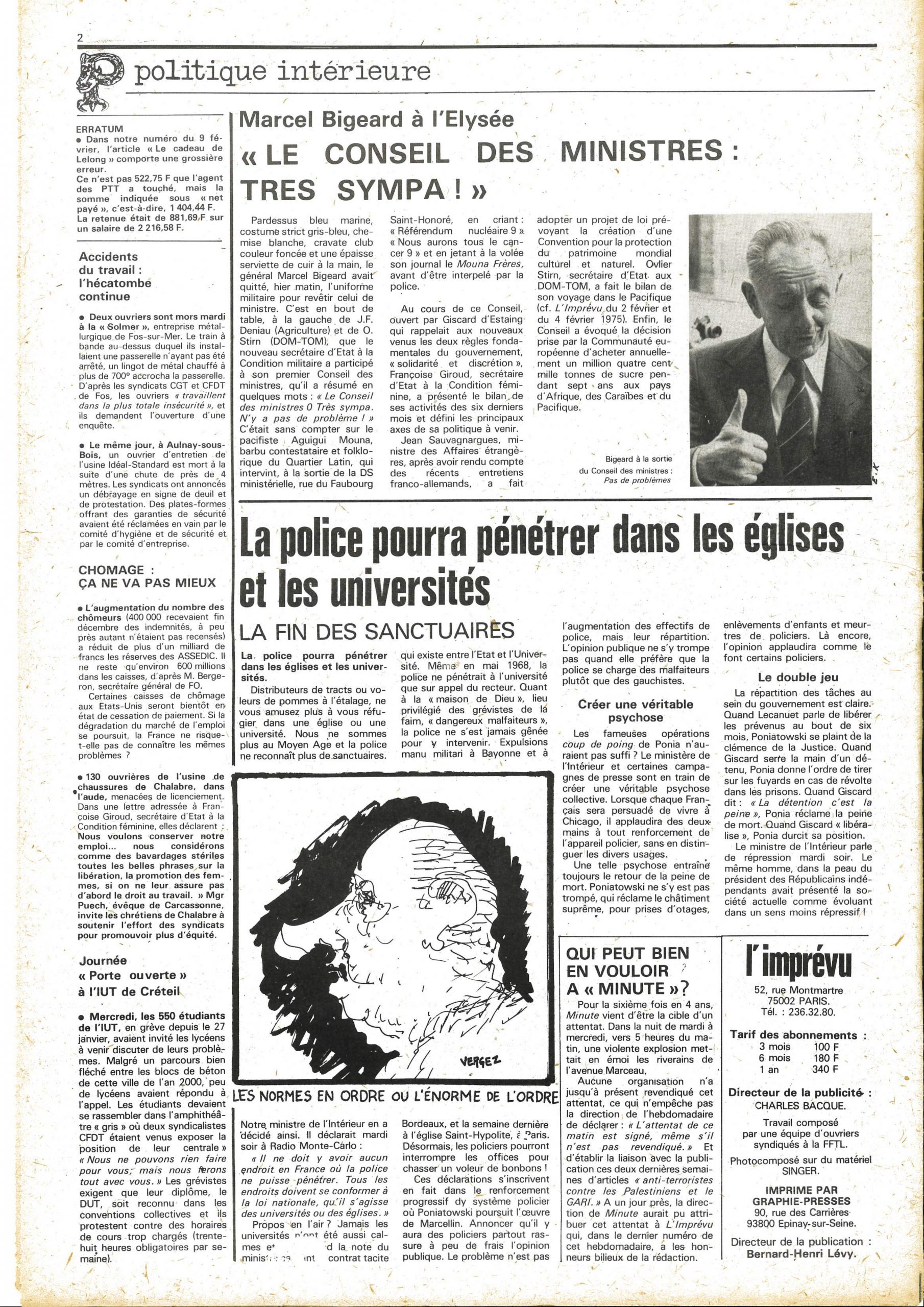 Dixième numéro de « L’Imprévu », page 2/16