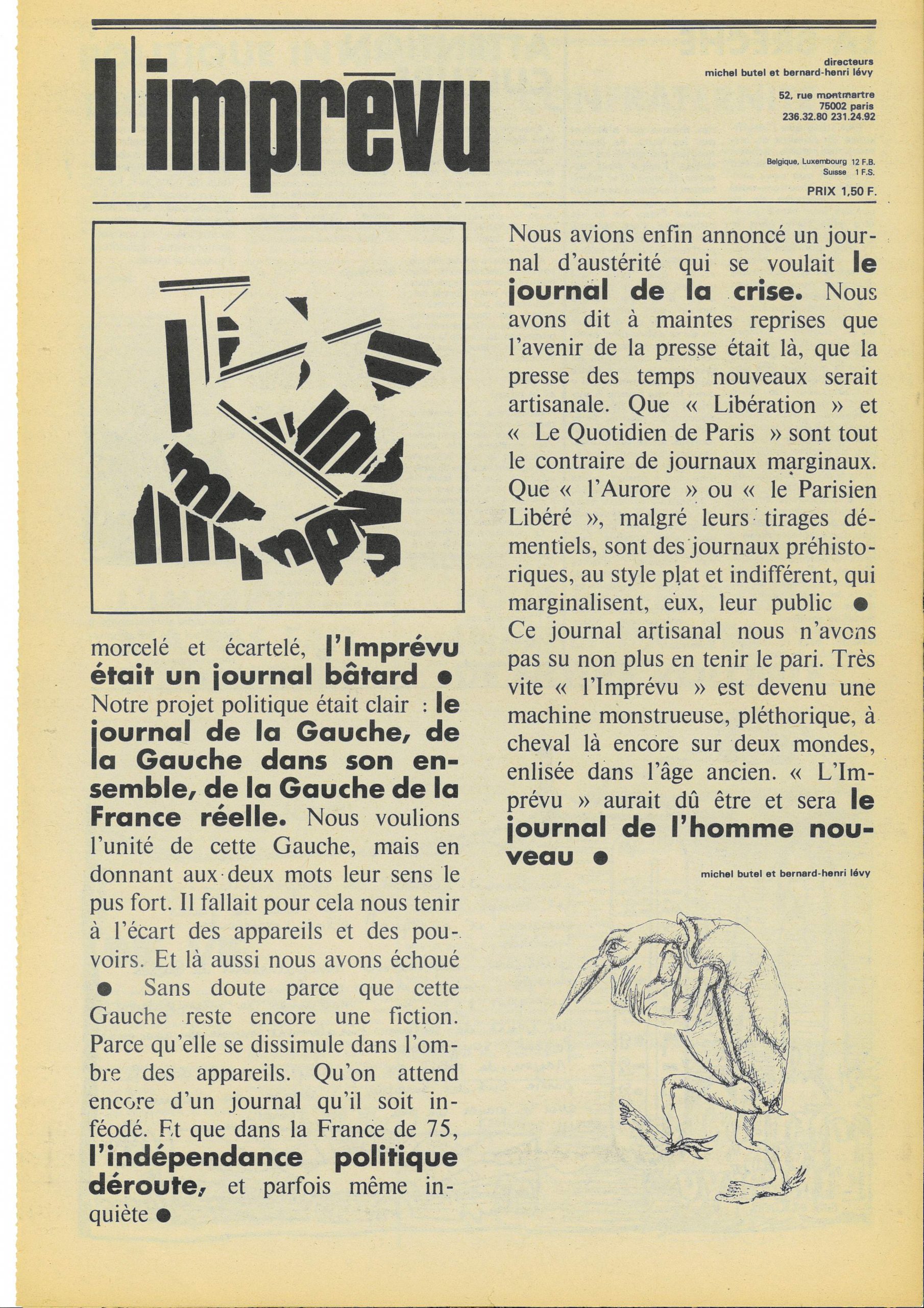 Onzième numéro de « L’Imprévu », page 4/4