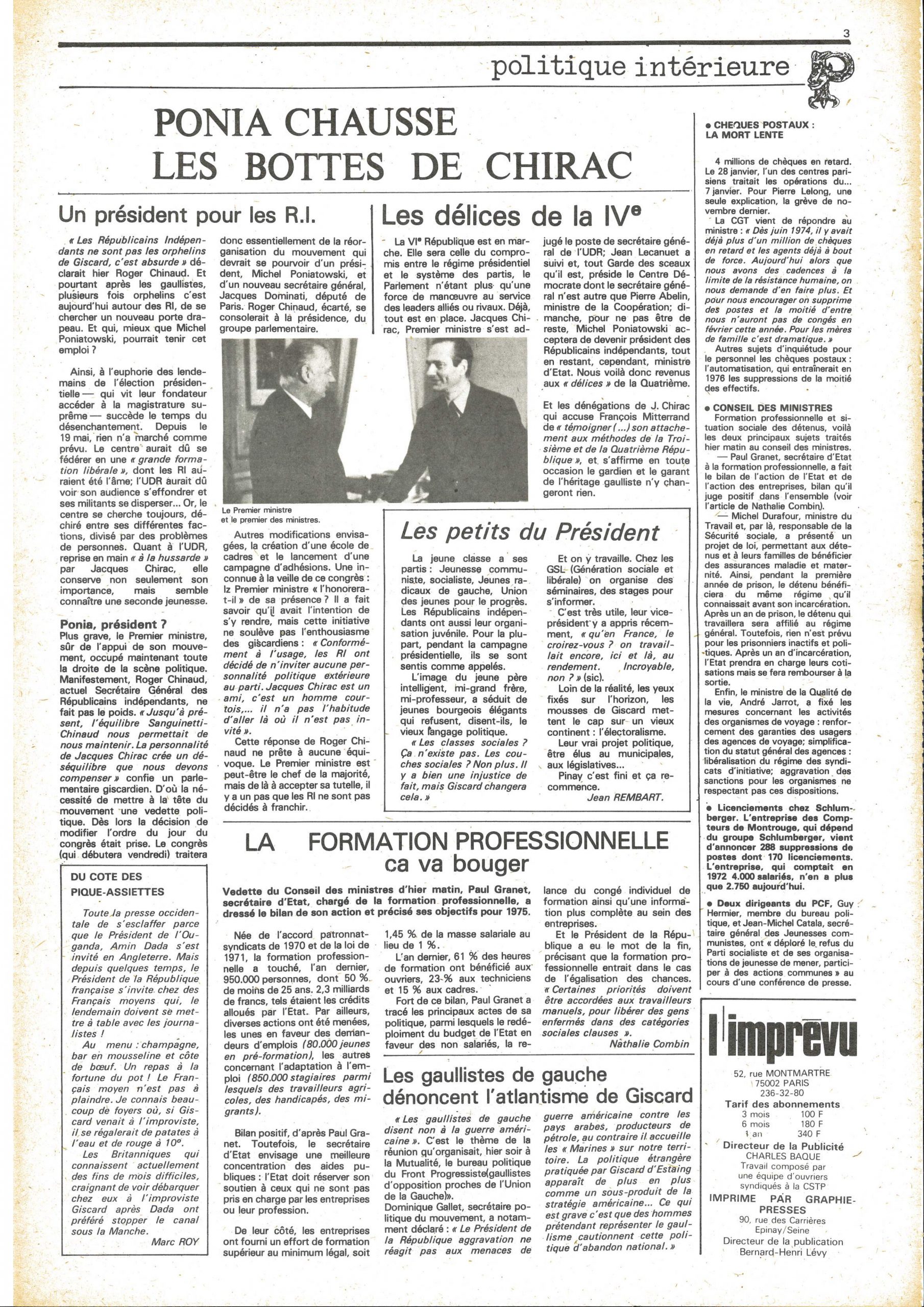 Quatrième numéro de « L’Imprévu », page 3/16