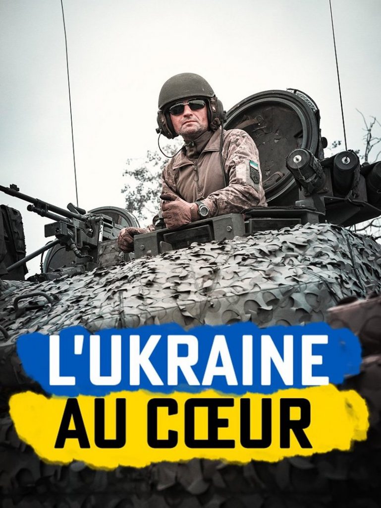 Affiche du film "L'Ukraine au coeur" réalisé par Bernard-Henri Lévy et Marc Roussel.